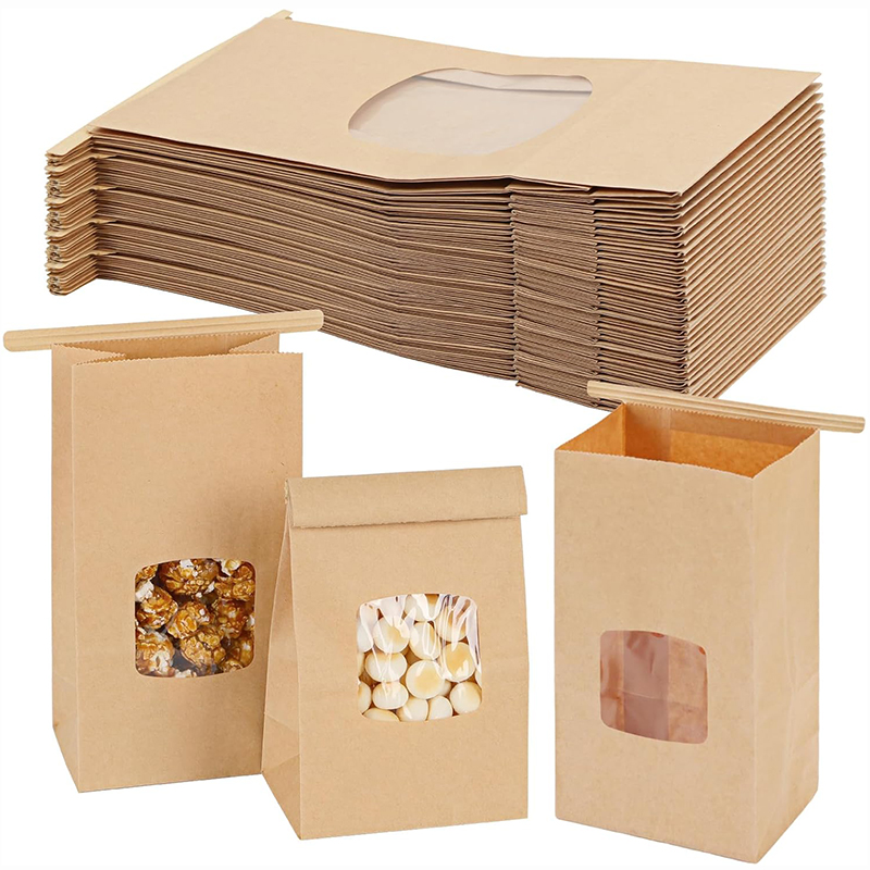 Food Snacks For Christmas - 10 Stück Bäckereibeutel, Fensterversiegelung, Kraftpapiertüten für