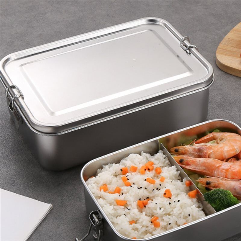Food Snacks For School - AEE2-Bento-Box aus Edelstahl, Metall-Lunchbox, Behälter zur