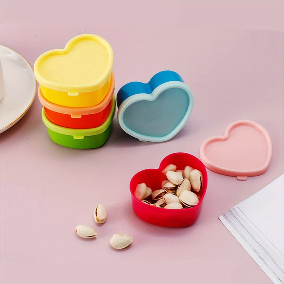 Food Snacks Packaging - 5 Stück Mini-Lunchboxen, Gewürzaufbewahrungsboxen mit Deckel,