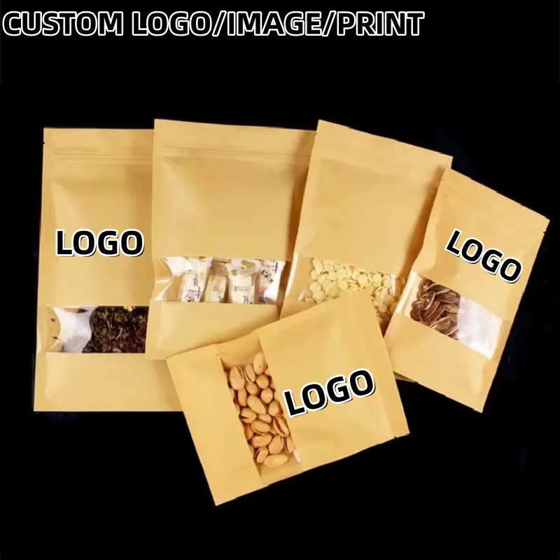 Flachboden-Kraftpapier-Ziplock – Logo Food Snack Bewertung und Preis