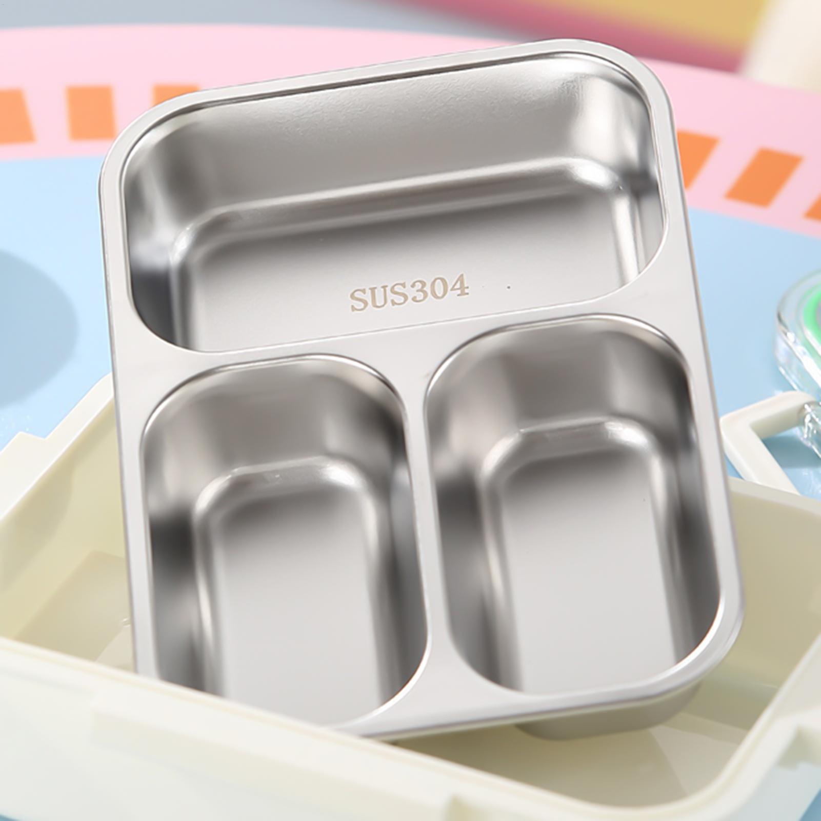 Edelstahl-Lunchbox, geteilt, a – Food Snacks For School Bewertung und Preis
